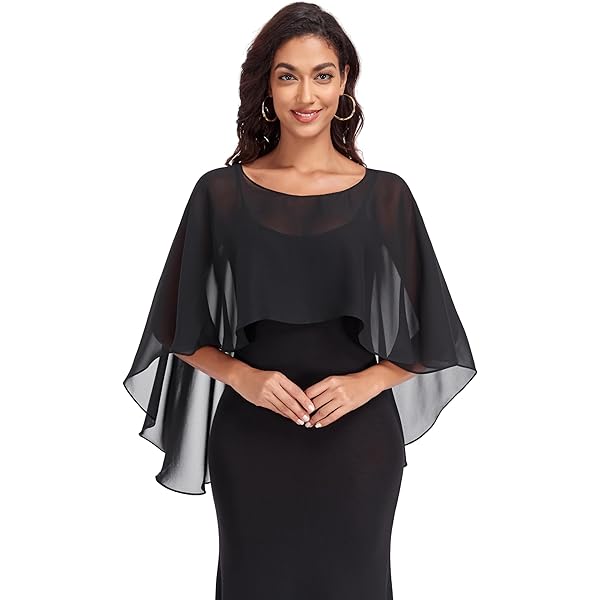 Amazon | Hotshawl カプレット レディース シフォン ケープ ショール